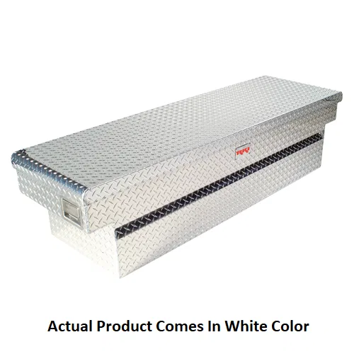 C63AW – RKI Tool Box, Crossover Single Lid Diamond Tread White Aluminum 20 Inch Length x 71-1/2 Inch Width x 17-7/16 ...